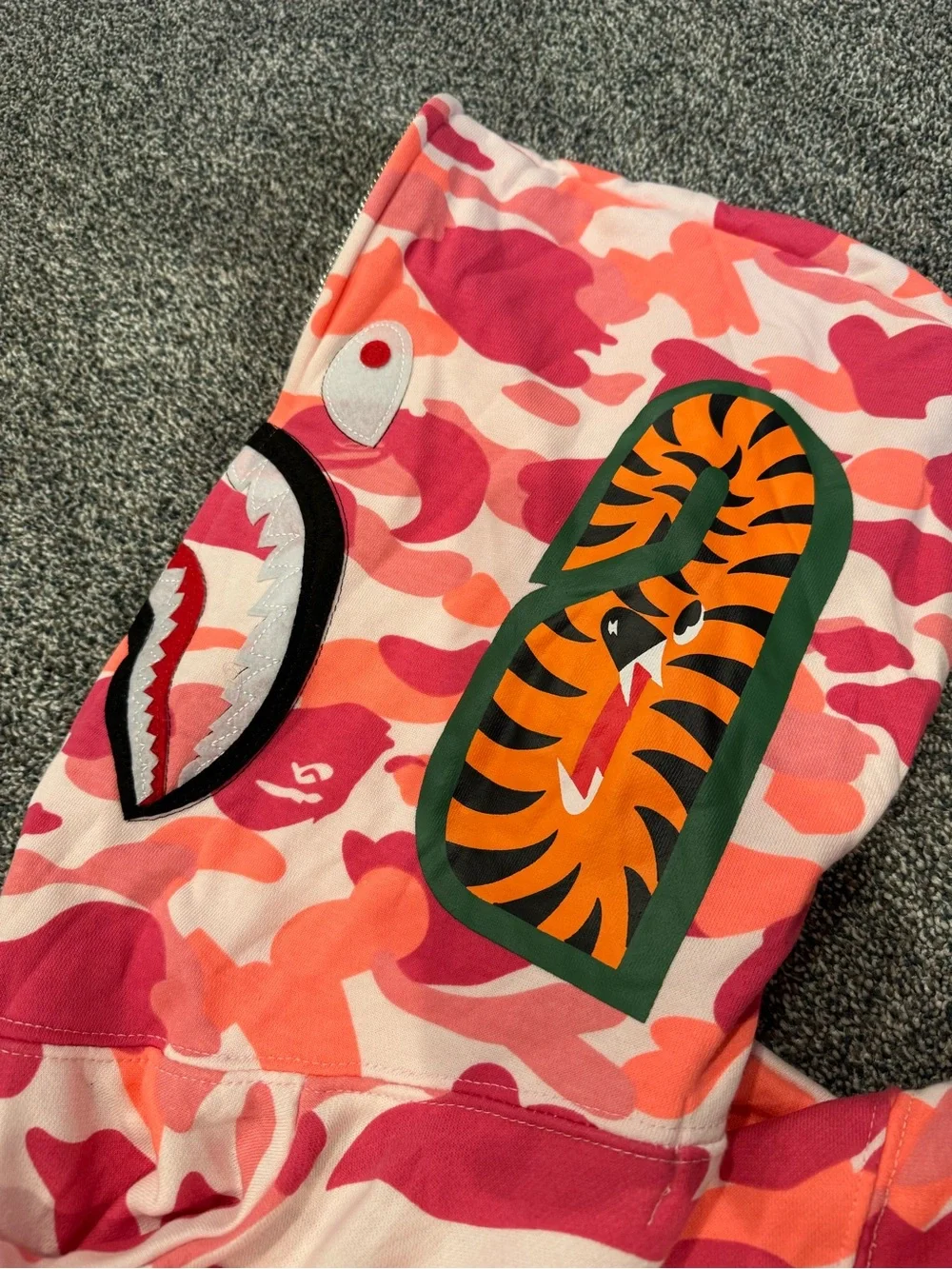Bape Pink Coral Camo Shark Zip-Up Hoodie